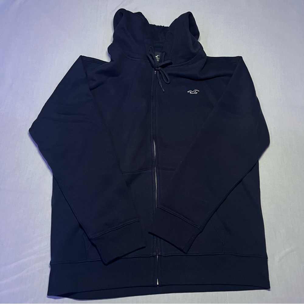 Hollister Navy Blue Zip-Up Hoodie